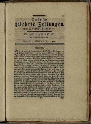 Ein und vierzigstes Stück, den 22ten Octbr. 1791.