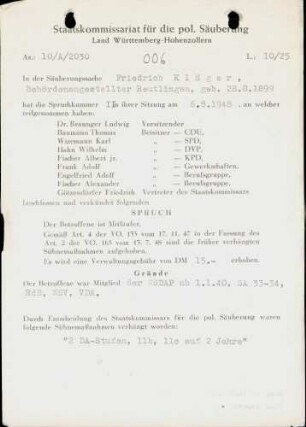 Kläger, Friedrich