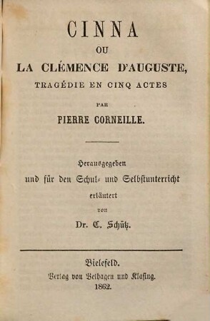 Cinna : [tragédie en cinq actes]