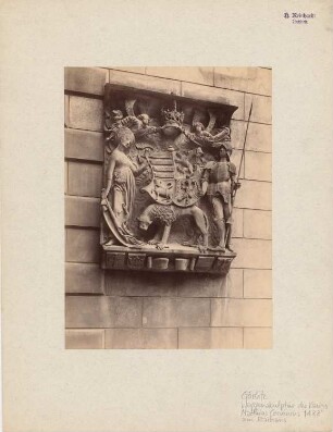 Wappen des Königs Matthias Corvinius am Rathaus, Görlitz: Ansicht