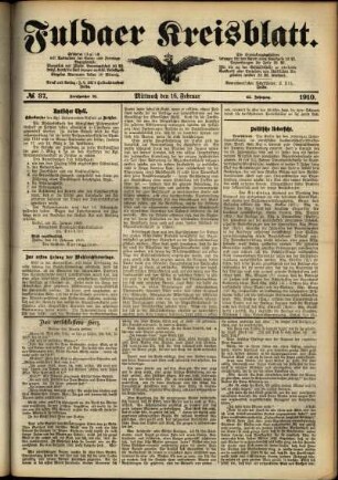 Ausgabe vom Mittwoch, den 16. Februar 1910.