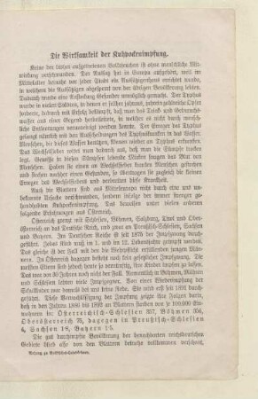 Die Wirksamkeit der Kuhpockenimpfung