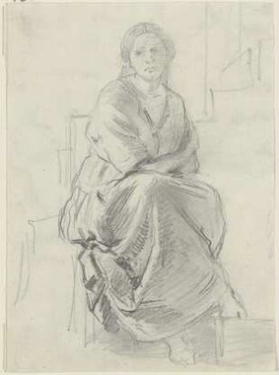 Sitzende Frau