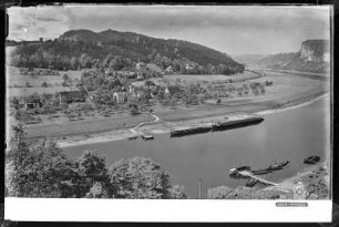 Blick auf Rathen-Oberrathen über die Elbe zum Rauenstein