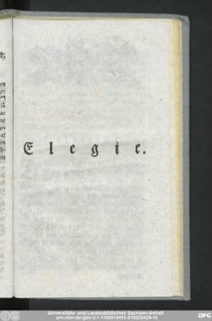 Elegie.