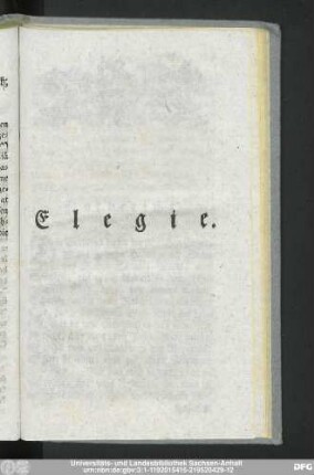 Elegie.