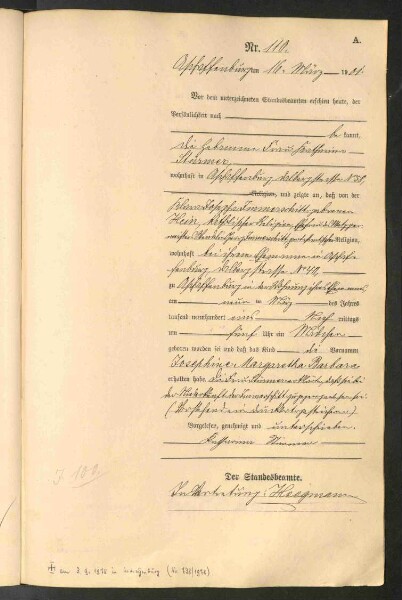 Standesamtsbuch der Stadt Aschaffenburg: Geburten 365/1900 - 184/1901