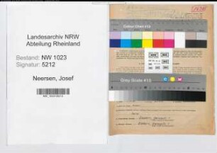 Entnazifizierung Josef Neersen , geb. 26.09.1910 (Angest.)