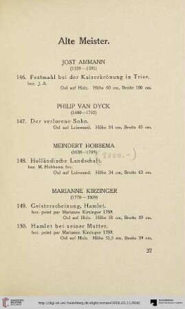 Alte Meister (Nr. 146-160)