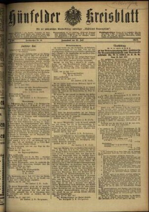 Ausgabe vom Samstag, den 28. Juli 1917.