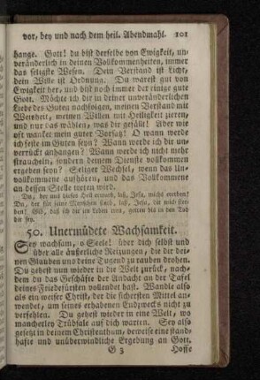 50. Unermüdete Wachsamkeit.