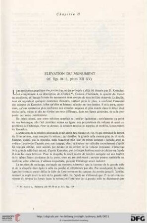 Chapitre II: Elévation du monument