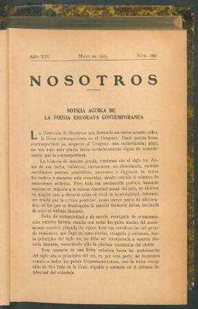 Noticia acerca de la poesía uruguaya contemporánea