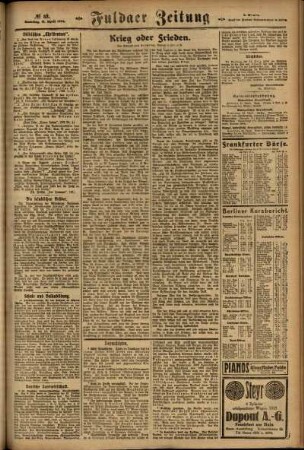 Zweite Ausgabe vom Samstag, den 12. April 1924.