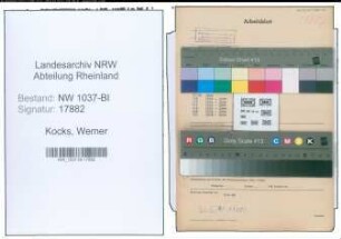 Entnazifizierung Werner Kocks , geb. 28.02.1902 (Bahninspektor)