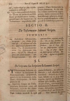 Sectio II. De Testamento Solenni Scripto.