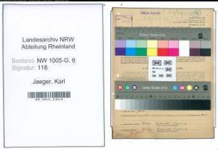 Entnazifizierung Karl Jaeger , geb. 26.03.1897 (Buchhalter)