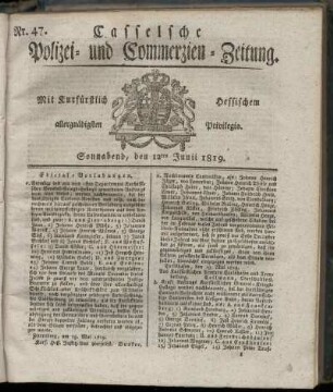 Nr. 47, Sonnabend, den 12ten Junii 1819
