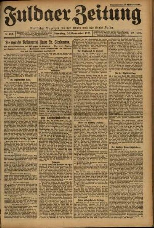 Ausgabe vom Dienstag, den 20. November 1923.