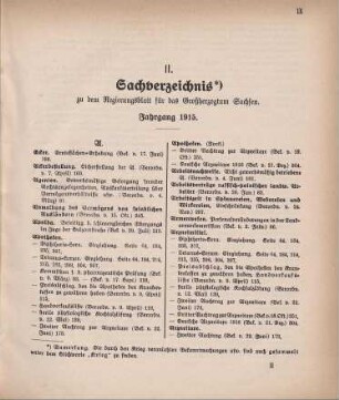 Sachverzeichnis zu dem Regierungsblatt für das Großherzogtum Sachsen