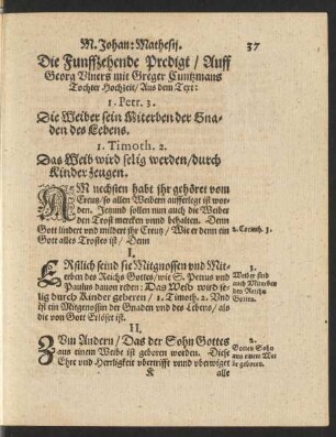 Die Funffzehende Predigt/ ...