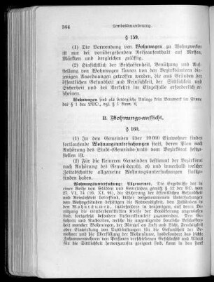B. Wohnungsaufsicht (§§ 160 - 169)