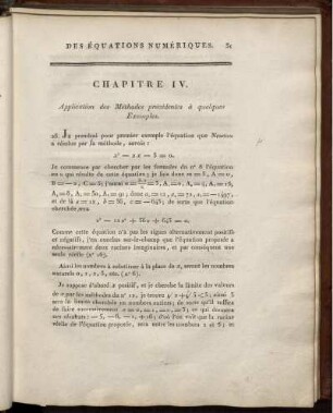 Chapitre IV. Application des Méthodes précédentes à quelques Exemples.