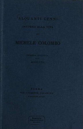 Alquanti cenni intorno alla vita di Michele Colombo