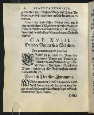 XVIII. Von der Universitet Pedellen.