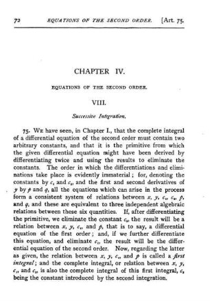 Chapter IV. Equations of the Second Order.