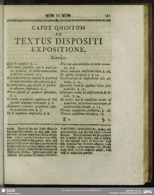 Caput Quintum De Textus Dispositi Expositione