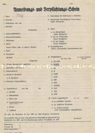 Formular zur Anmeldung zu einem Lehrgang des Deutschen Roten Kreuzes (blanko)