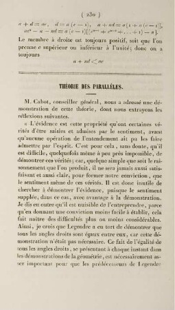 Théorie des parallèles.