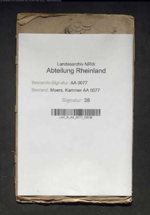 Hauptakzisenetat von Moers und Krefeld