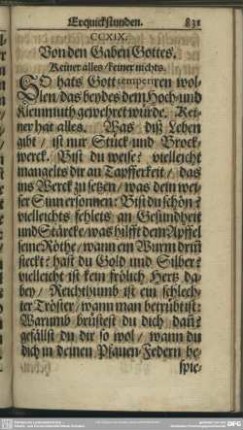 CCXIX. Von den Gaben Gottes