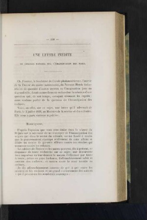 Une lettre inedite