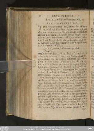 Epist. LXXI. Anconam in Scaniis. Bertilo Canuto V. C.