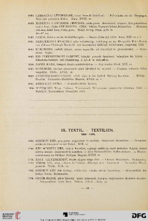 IX. Textil - Textilien (Nr. 1699 - 1804)