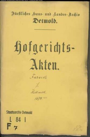 Farwich, Henrich, Küster zu Stapelage gegen Töns Helmich zu Wissentrup - Schuldforderung