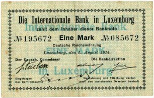 Geldschein, Mark, 5.8.1914