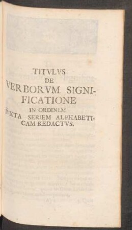Titulus De Verborum Significatione ...