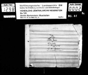 Carl Heinrich Graun: Der / Tod Jesu / Cantate / in Musik gesetzt / von / C.H. Graun; Ms.ca. 1780; Erstaufführung 1755 in Berlin.