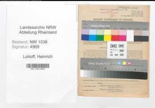 Entnazifizierung Heinrich Lohoff , geb. 12.09.1903 (Bahnbeamter)