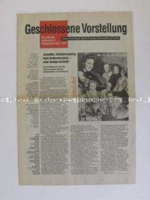 Sonderdruck zur Ausstellung "Geschlossene Vorstellung" über den Jüdischen Kulturbund in NS-Deutschland