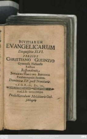 Divitiarum Evangelicarum Disquisitio XLVI.
