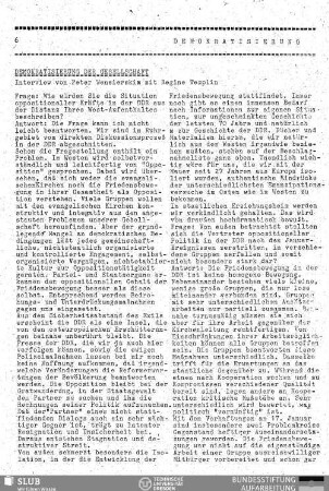 Demokratisierung der Gesellschaft : Interview