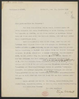 Brief an Ludwig Strecker und B. Schott's Söhne : 10.10.1928