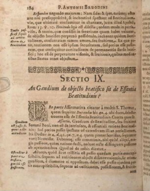 Sectio IX. An Gaudium de objecto beatifico sit de Essentiae Beatitudinis?