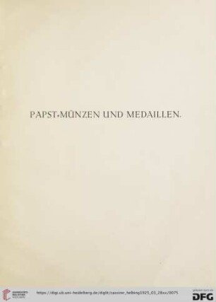 Papst-Münzen und Medaillen (Nr. 285-292)
