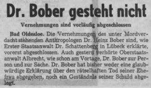 Dr. Bober gesteht nicht